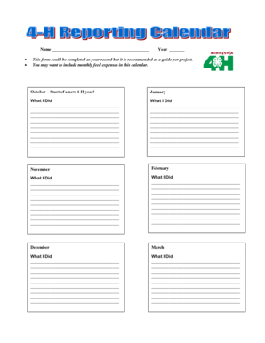 4-H Project Record Form