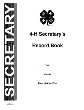 4-H Secretary’s Record Book