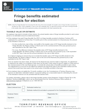 Northern Territory Fringe Benefits Tax Election Form