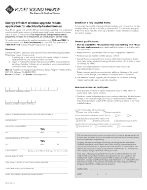 Puget Sound Energy Window Upgrade Rebate Application