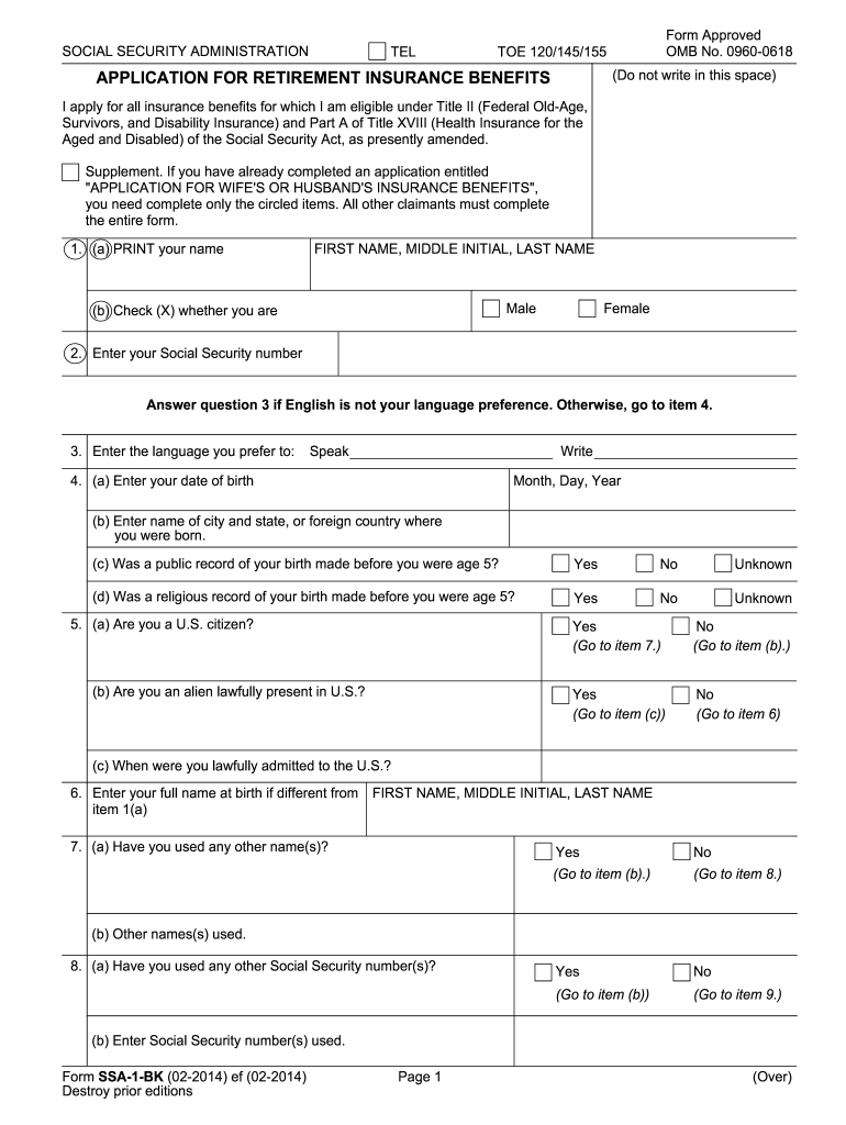 1 Form Ssa 2014 Fill Out Sign Online DocHub