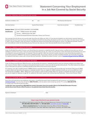 Form SSA-1945: Statement Concerning Employment Not Covered by Social Security