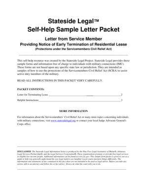 Service Member Lease Termination Notice