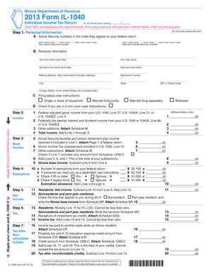 Illinois Form IL-1040 Individual Income Tax Return