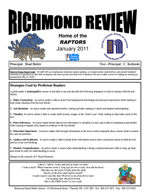 January 2011 Newsletter - Richmond Street Public School - richmond dsbn