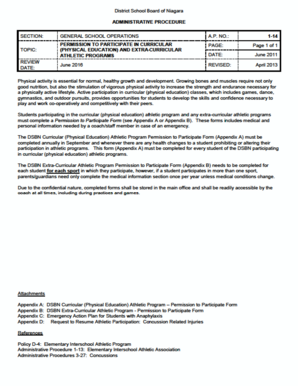District School Board of Niagara Permission to Participate Form