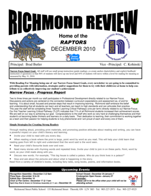 December b2010b Newsletterpub - Richmond Street Public School - richmond dsbn