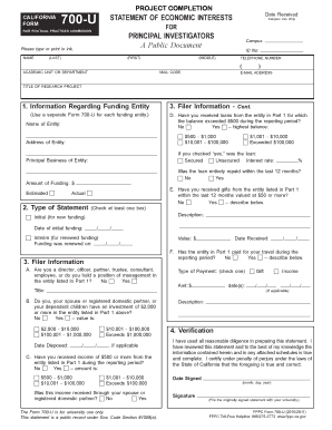 California Form 700-U Statement of Economic Interests