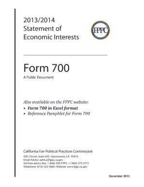 California Form 700 Statement of Economic Interests