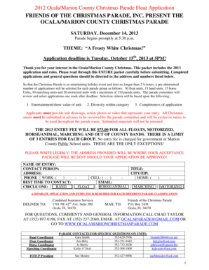 2012 Ocala/Marion County Christmas Parade Float Application ...