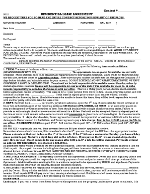 California Residential Lease Agreement