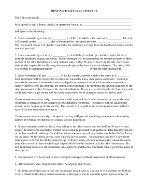 Roommate Rental Agreement
