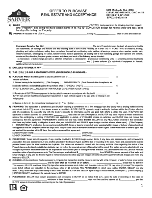 OFFER TO PURCHASE - Sarver Realty