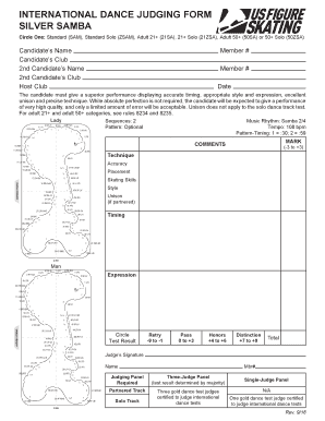 International Dance Judging Form