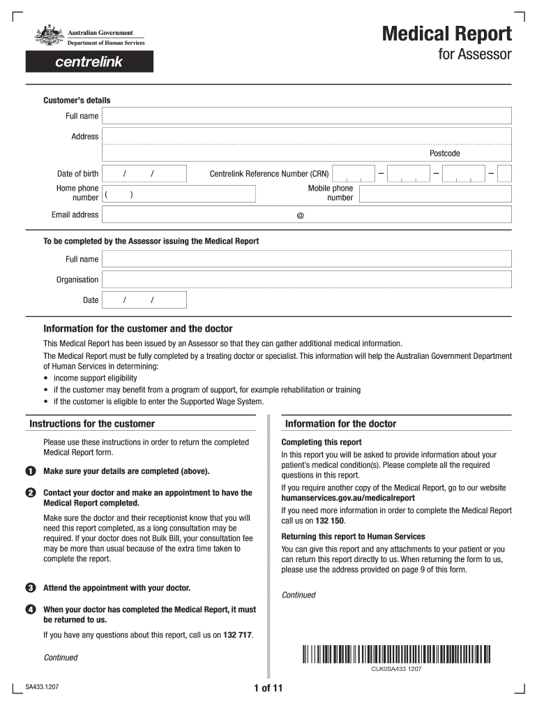 Centrelink Medical Certificate - Fill Online, Printable, Fillable For Medical Report Template Doc
