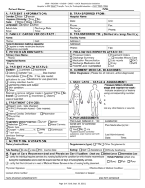 Hospital to SNF Transfer Form