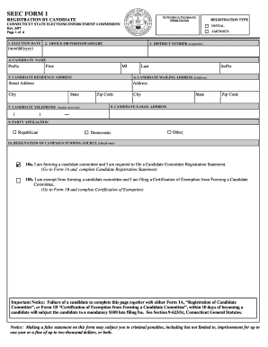 Connecticut Candidate Registration Form