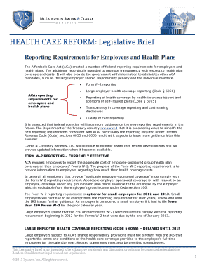 ACA Reporting Requirements for Employers and Health Plans
