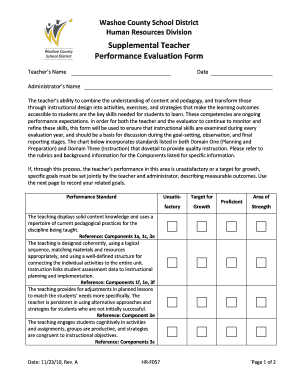Teacher Evaluation Form Template from www.pdffiller.com