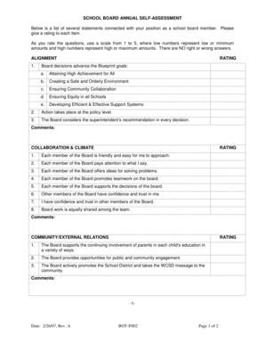 bot-f002 School Board Annual Self Assessment Form