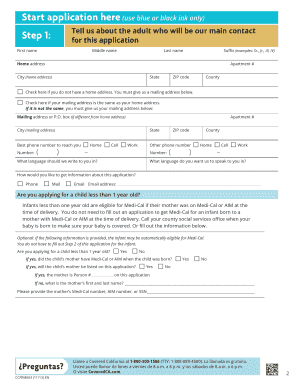 California Medi-Cal Application Form