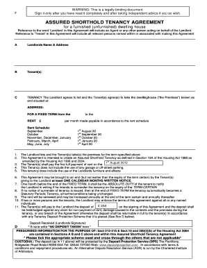 Assured Shorthold Tenancy Agreement