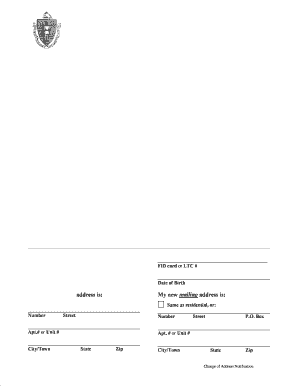 Massachusetts Change of Address Notification for Firearms License