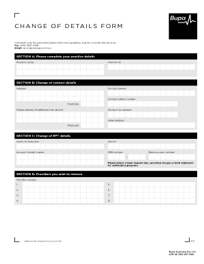 Change of Details Form