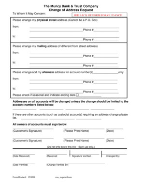 Change of Address Request Form