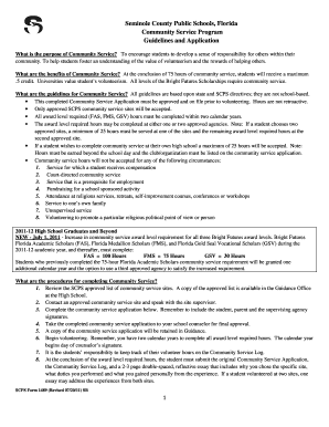 Seminole County Public Schools Community Service Application