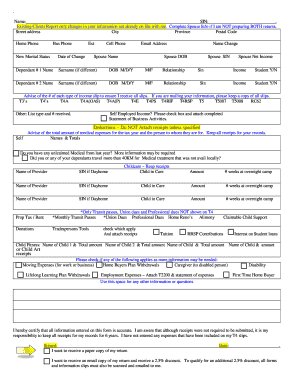 Canadian Tax Information Update Form