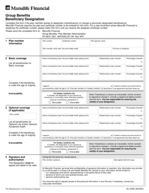 Group Benefits Beneficiary Designation Form