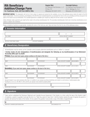 IRA Beneficiary Addition/Change Form