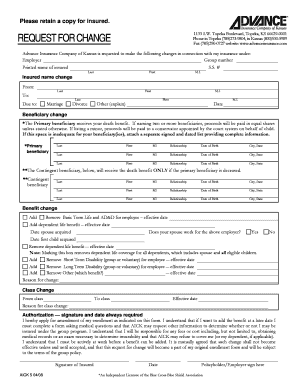 Insurance Beneficiary Change Form