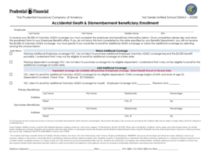 Prudential AD&D Beneficiary Enrollment Form