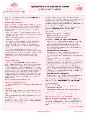 Australia Tourist Visa Application Form 48R