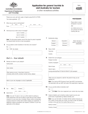 Australia Tourist Visa Application Form 48R
