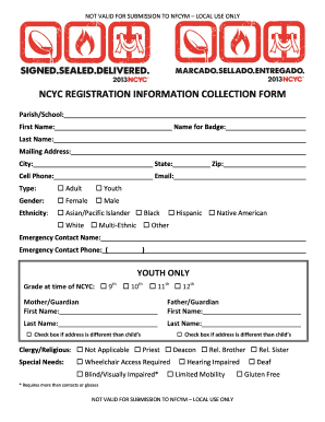 NCYC Registration Information Collection Form