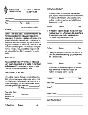 Youth Medical Form and Liability Waiver