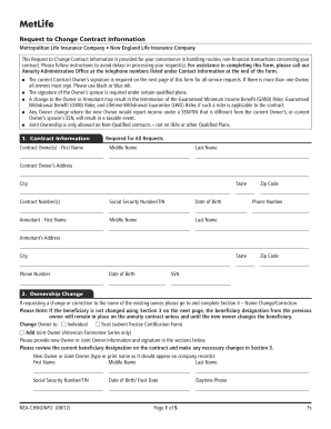 Request to Change Contract Information