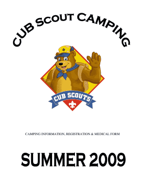 Cub Scout Day Camp Registration and Medical Form