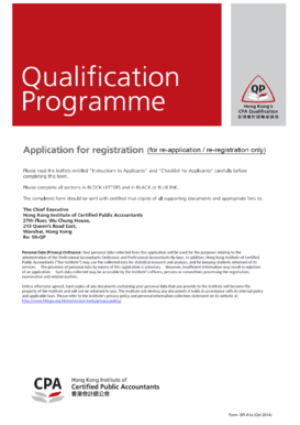 Hong Kong Institute of CPAs Student Registration Form