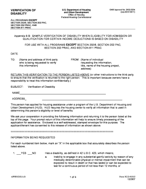 HUD Disability Verification Form