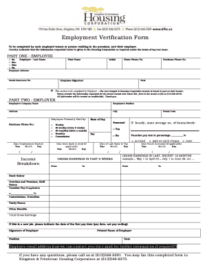 Employment Verification Form