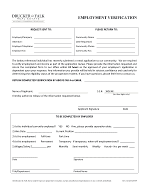Employment Verification Request Form
