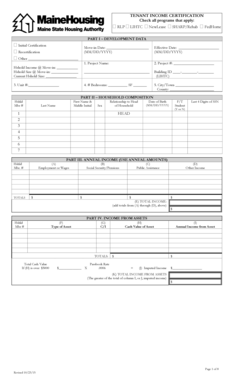 Tenant Income Certification Form