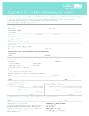 Medical Cooling Concession Application
