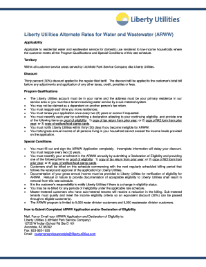 Liberty Utilities ARWW Application