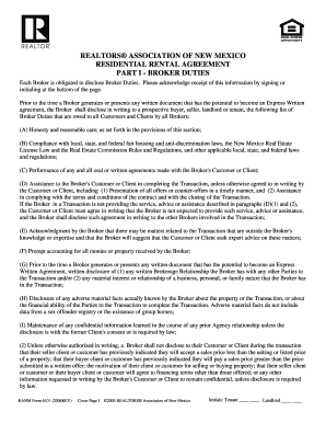 New Mexico Residential Rental Agreement