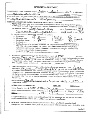 California Residential Lease Agreement